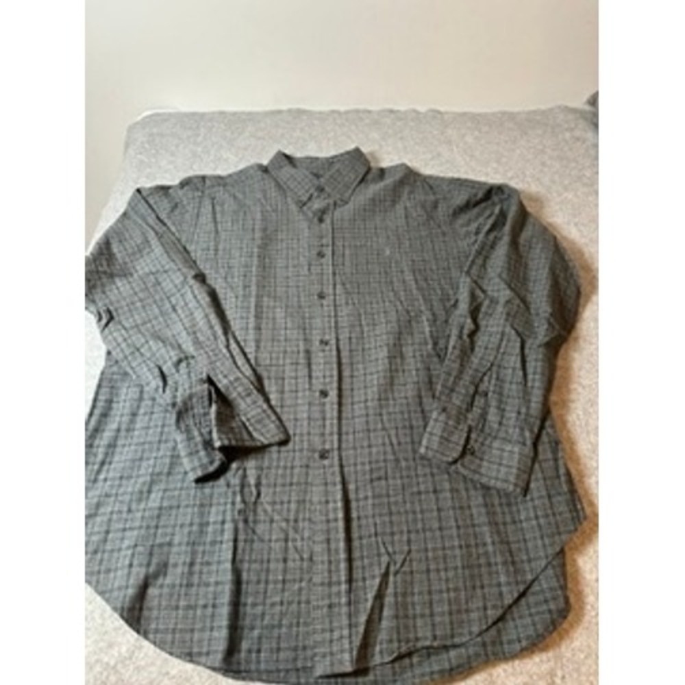 Polo Ralph Lauren Mens XL Classic Fit Grey Plaid Button Down Shirt Long Sleeve
